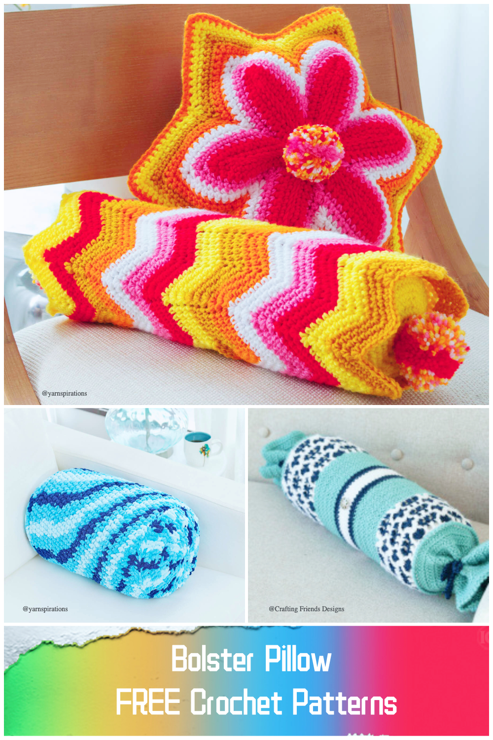  Bolster Pillow FREE Crochet Patterns