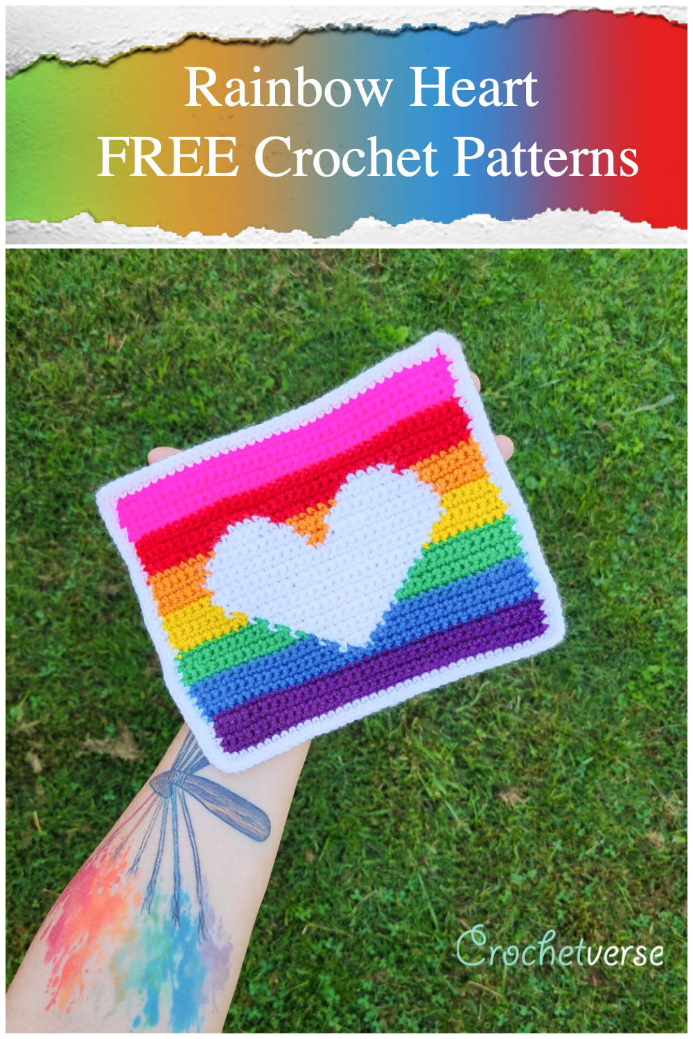 Rainbow Heart FREE Crochet Patterns