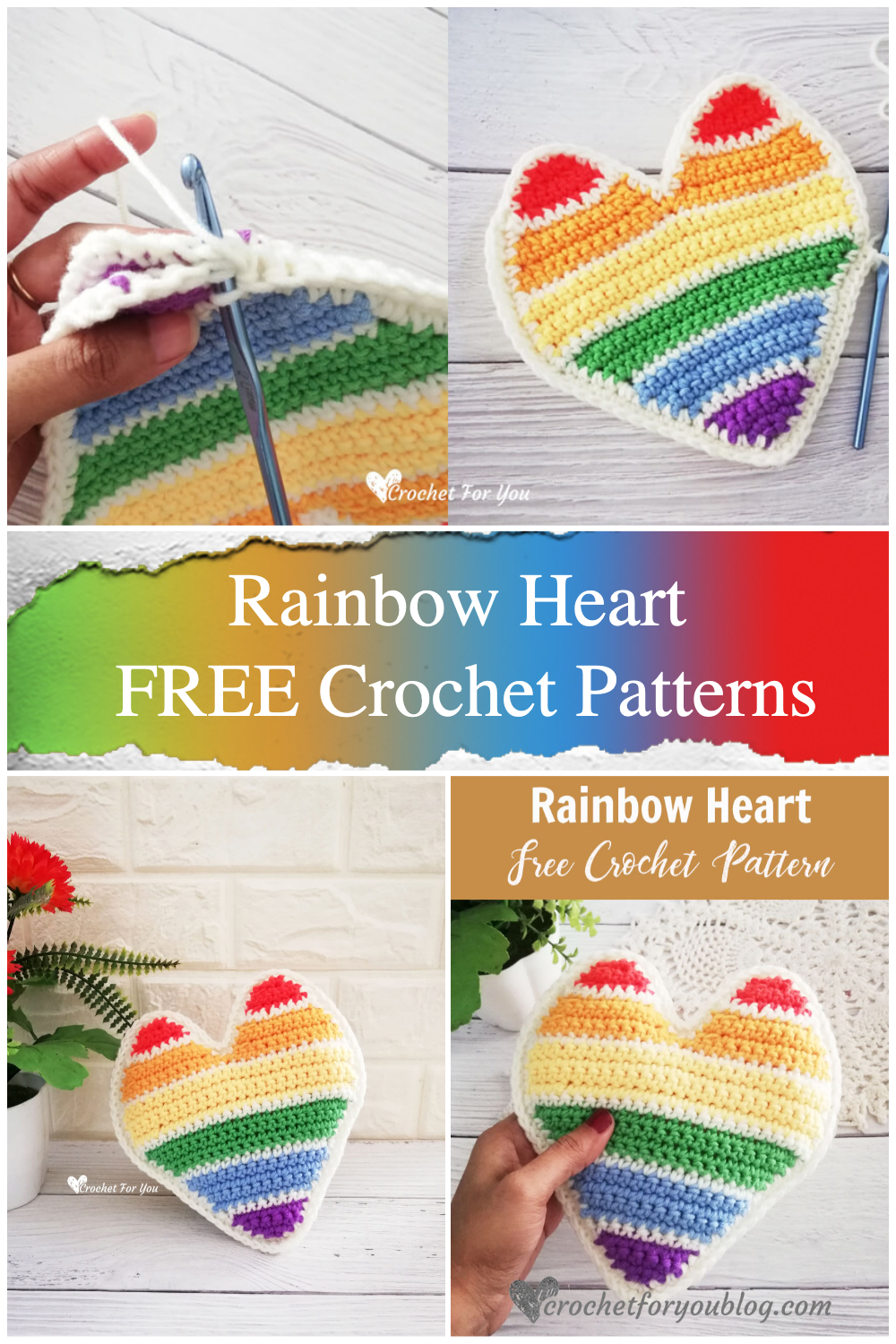 Rainbow Heart FREE Crochet Patterns