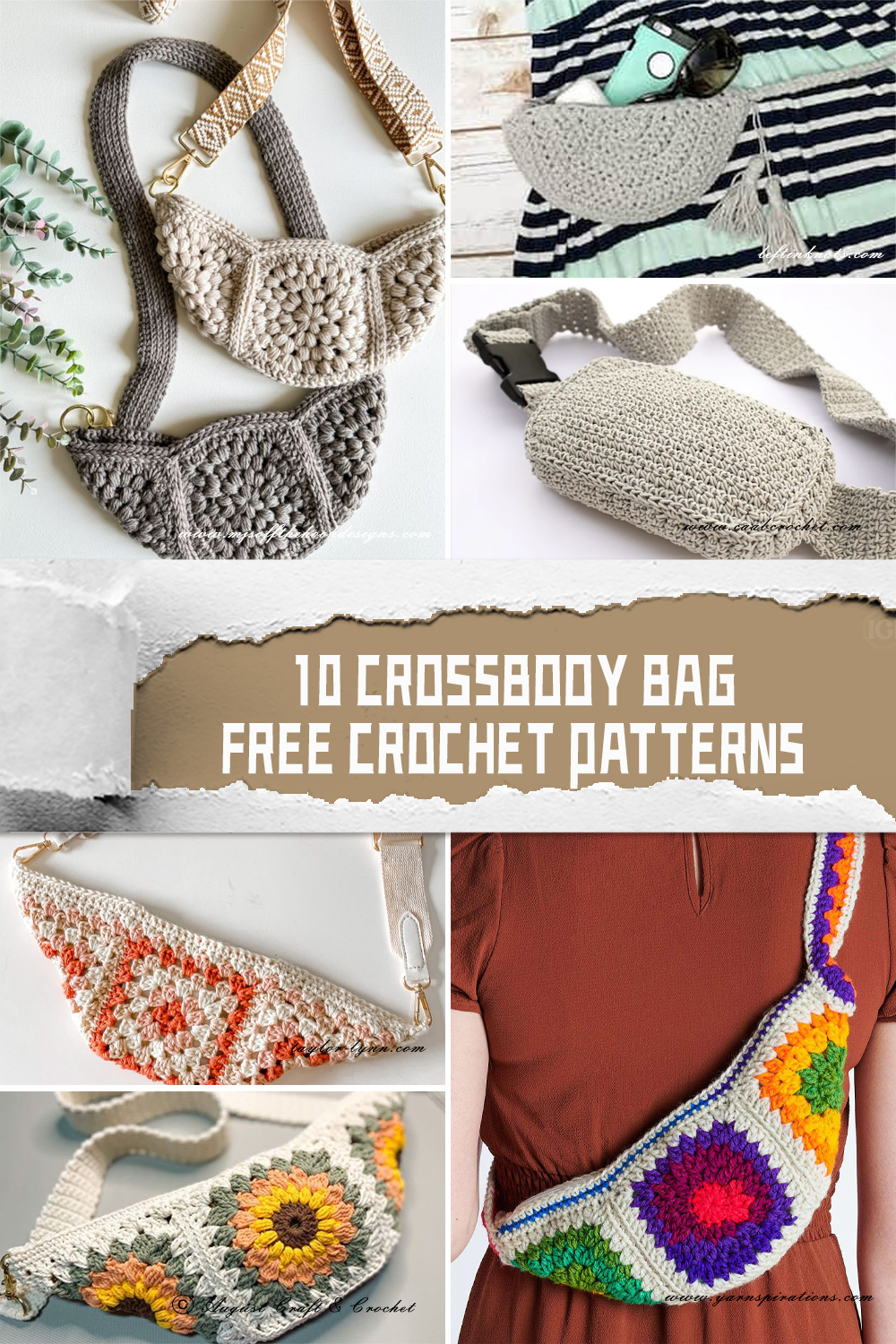 10 Crossbody Bag FREE Crochet Patterns