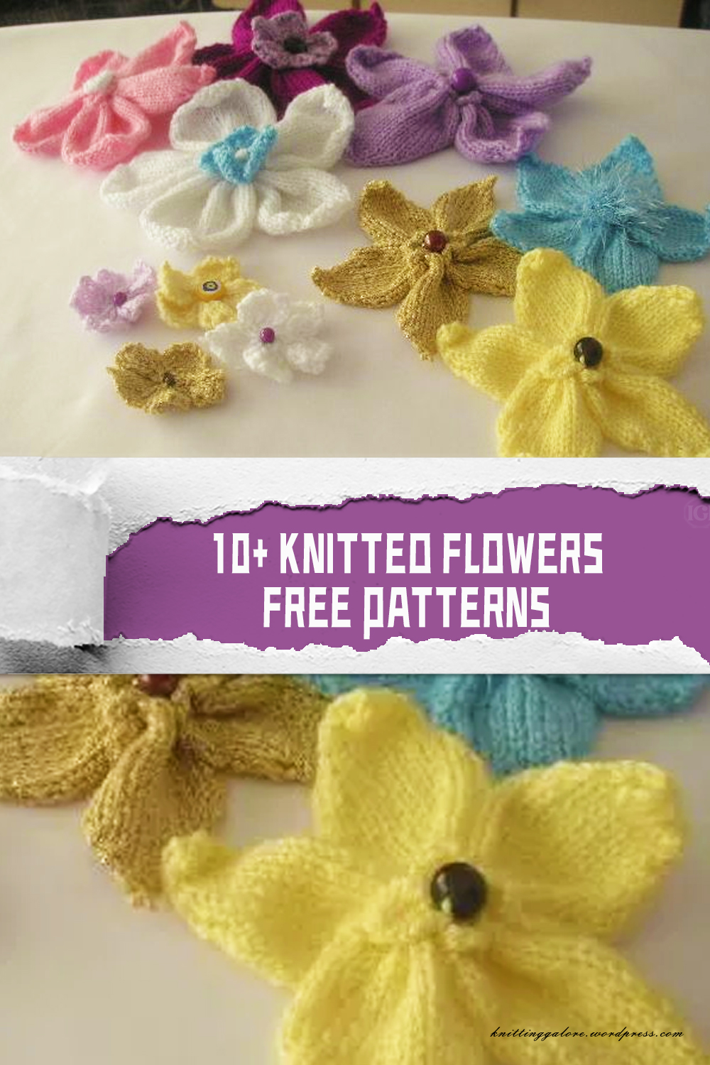 10+ Knitted Flower Free Patterns