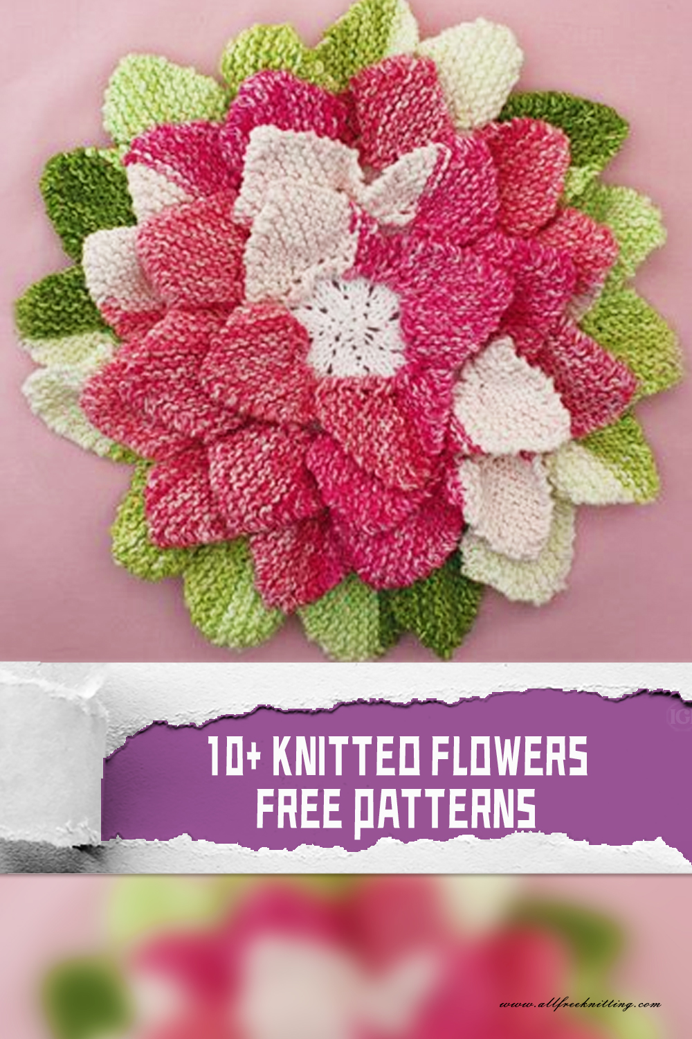 10+ Knitted Flower Free Patterns - iGOODideas.com