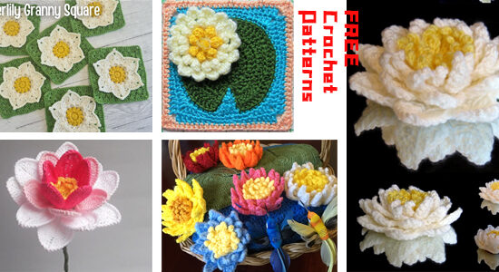 5 Water Lily FREE Crochet Patterns