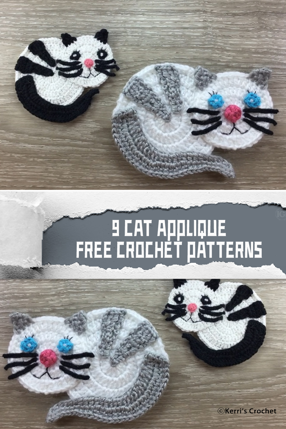 9 Cat Applique FREE Crochet Patterns
