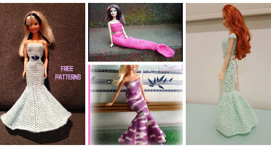 Crochet Doll Mermaid Dress FREE Patterns