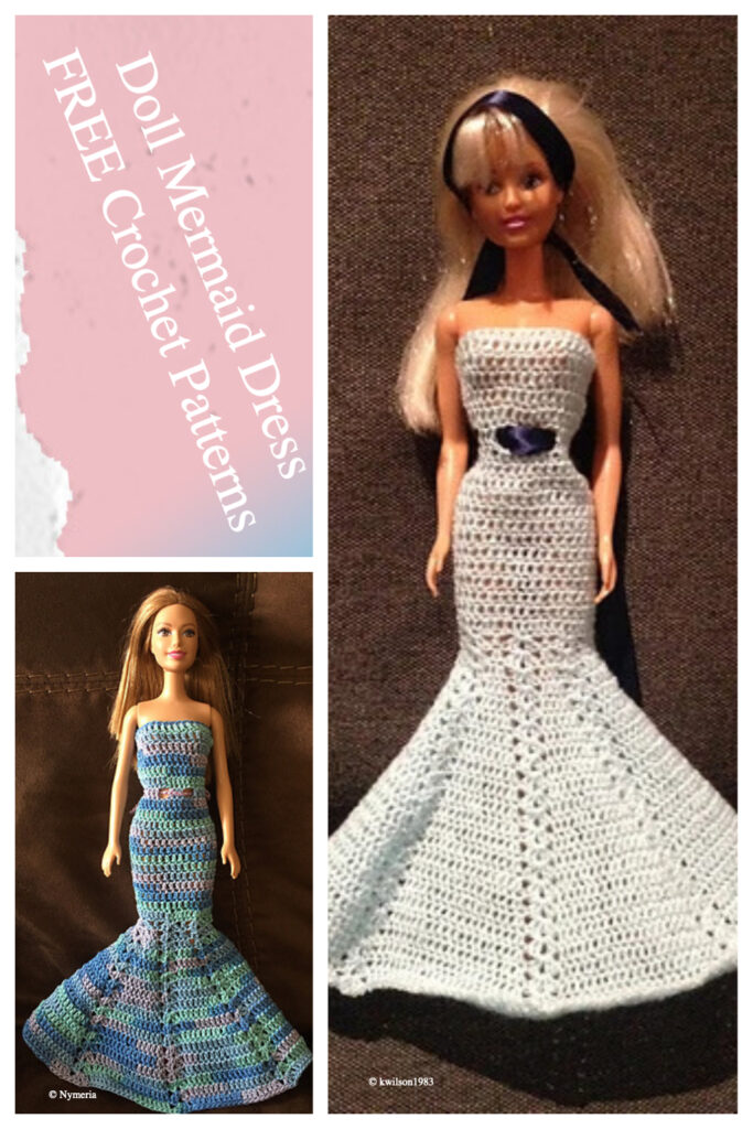 Crochet Doll Mermaid Dress FREE Patterns