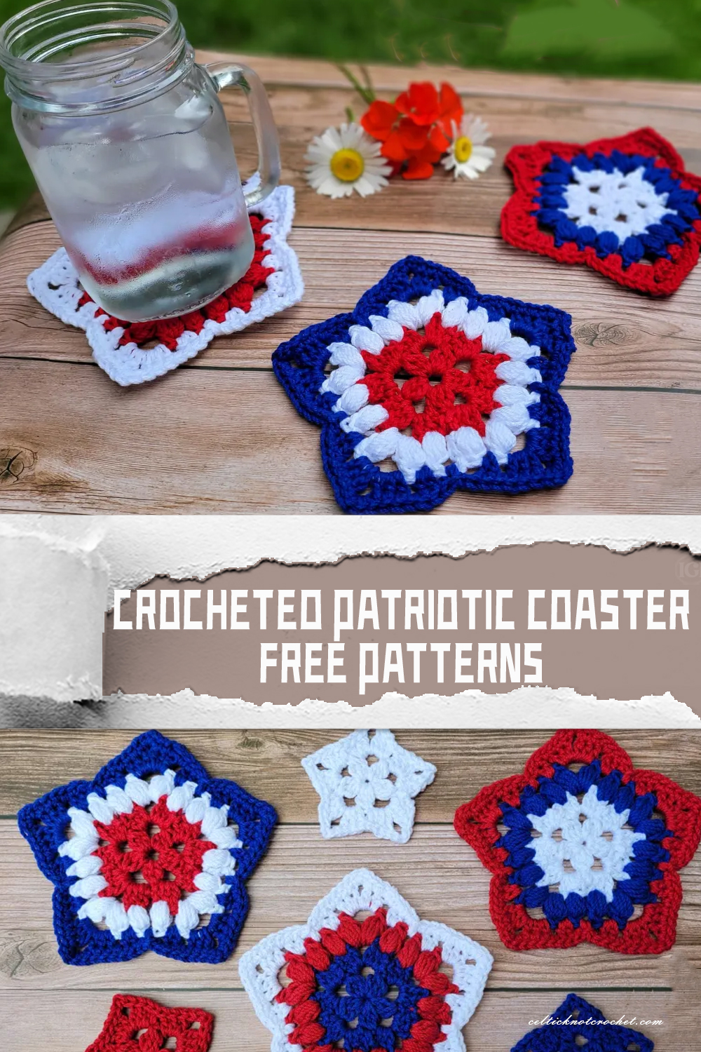 Crocheted Patriotic Coaster FREE PATTERNS