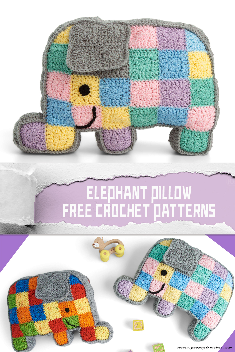 Elephant Pillow FREE Crochet Patterns