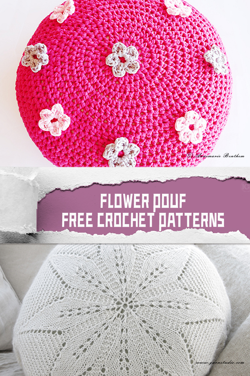 Flower Pouf FREE Crochet Patterns