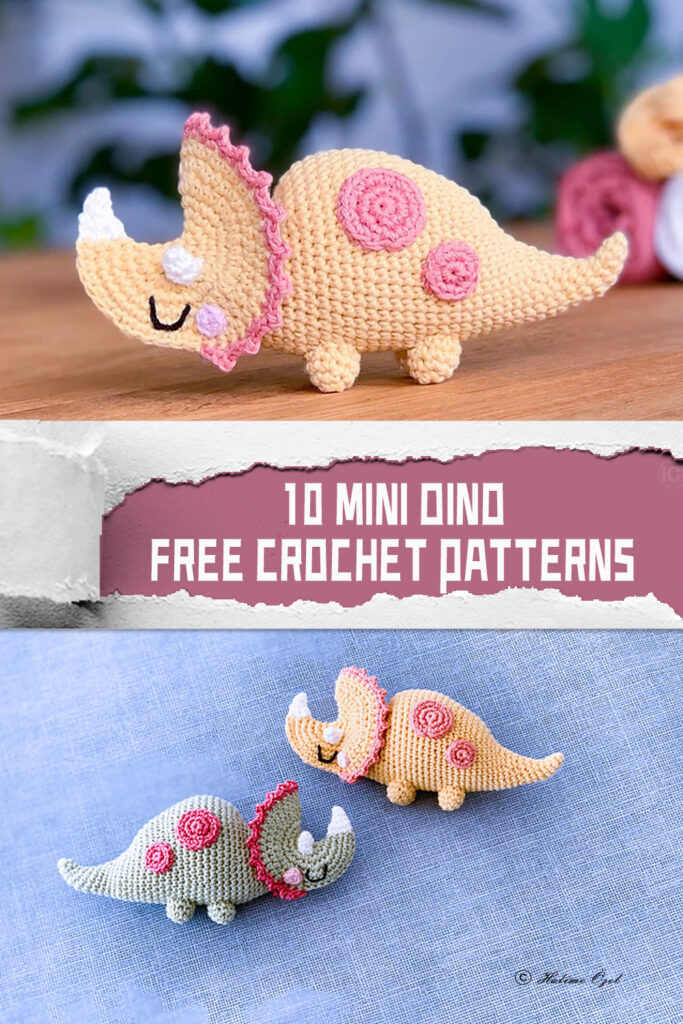 10 Mini Dino FREE Crochet Patterns