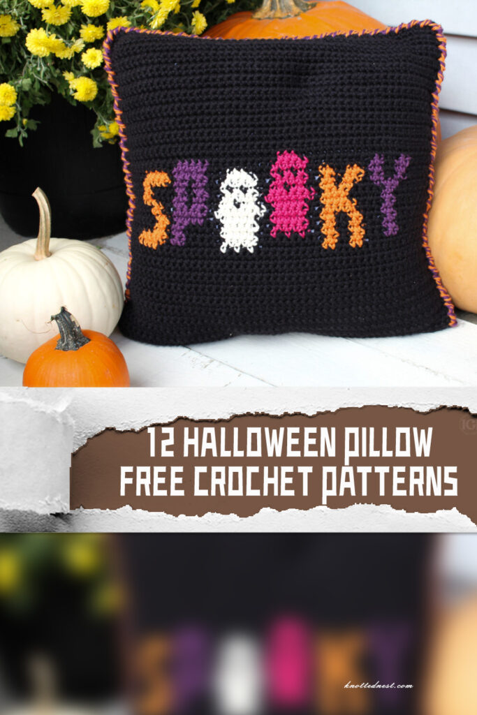 12 Halloween Pillow FREE Crochet Patterns