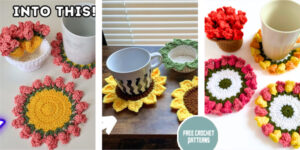 2 in 1 Coaster Flower FREE Crochet Patterns