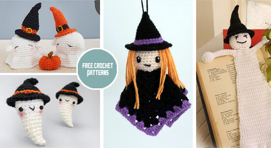 6 Halloween Witch Ghost FREE Crochet Patterns