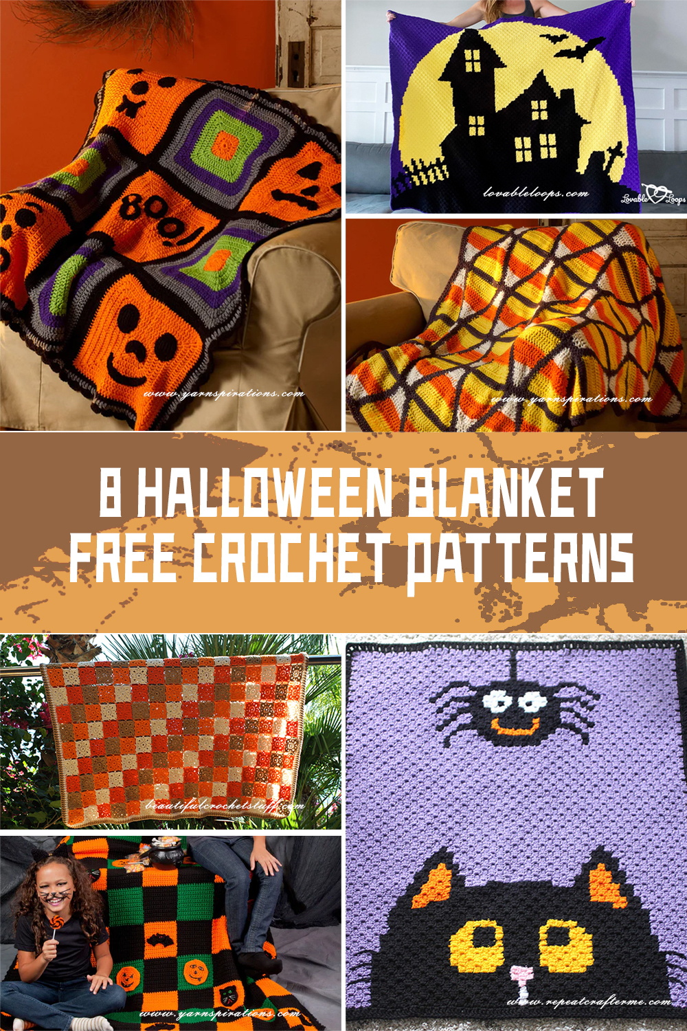 8 Distinct Halloween Blanket FREE Crochet Patterns - iGOODideas.com
