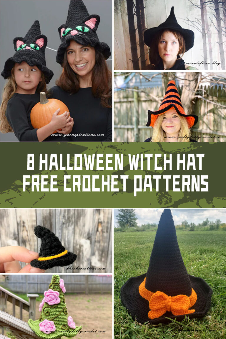 8 Halloween Witch Hat Crochet Patterns FREE