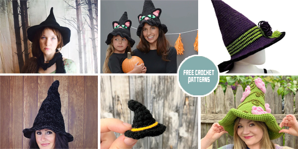 8 Halloween Witch Hat Crochet Patterns - FREE
