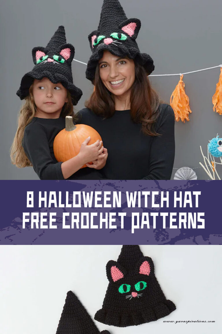 8 Halloween Witch Hat Crochet Patterns FREE