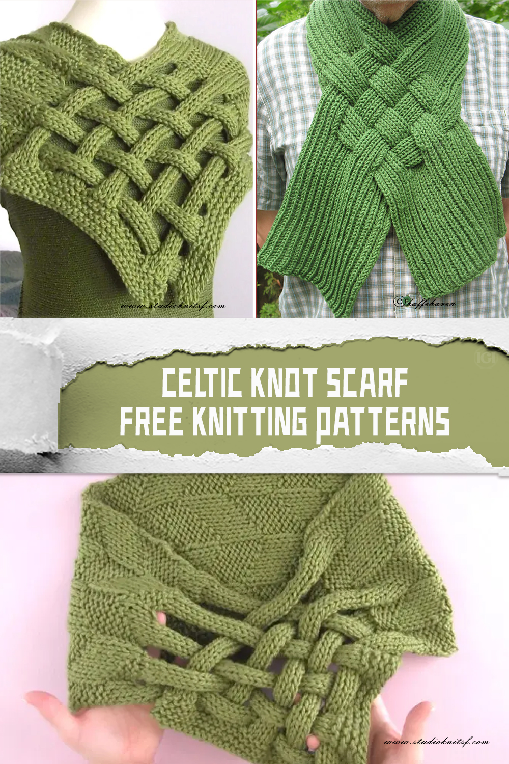 Knitted Celtic Knot Scarf FREE Patterns
