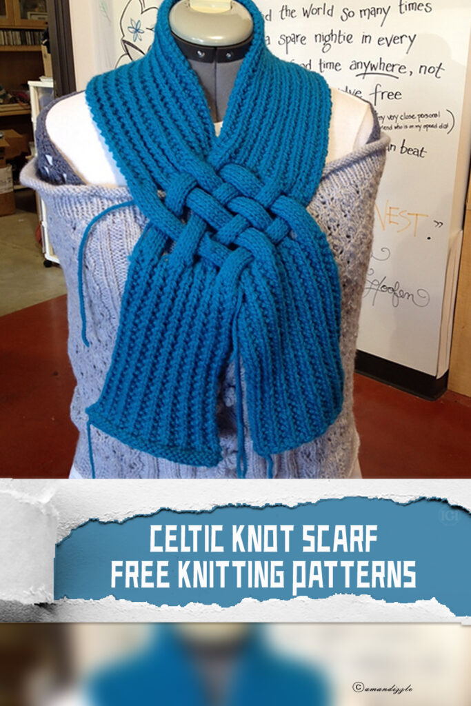 Knitted Celtic Knot Scarf FREE Patterns