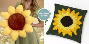 Sunflower Pillow Free Crochet Patterns