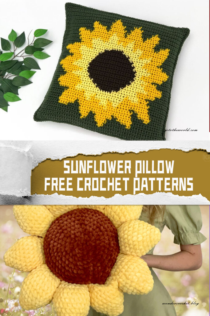 Sunflower Pillow Free Crochet Patterns