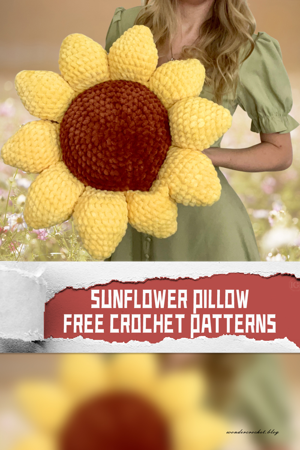 Sunflower Pillow Free Crochet Patterns