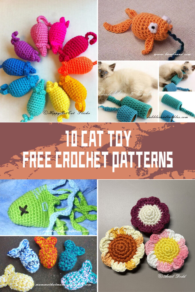10 Cat Toy Crochet Patterns - FREE