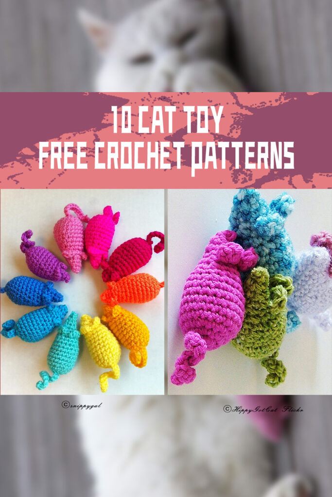 10 Cat Toy Crochet Patterns - FREE