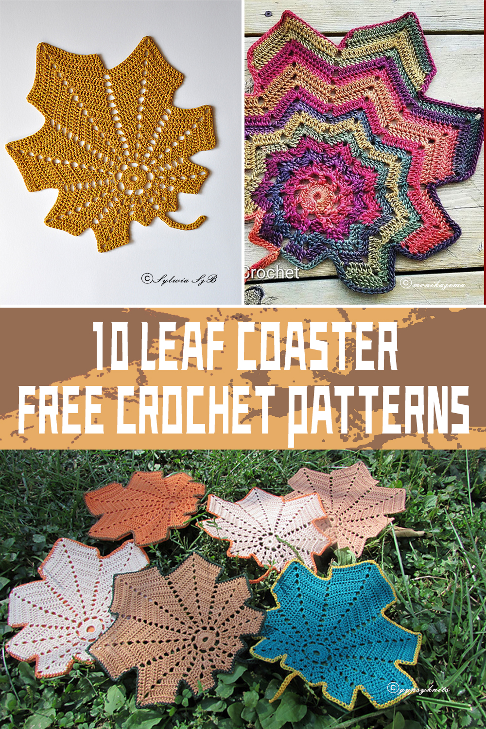 10 Leaf Coaster FREE Crochet Patterns