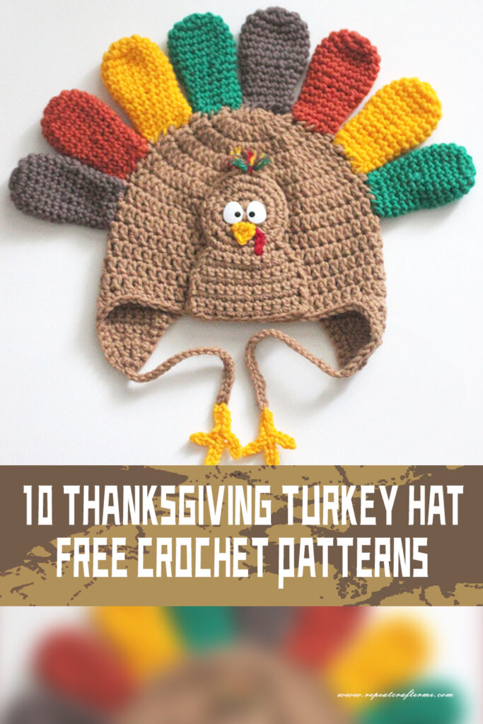 10 Thanksgiving Turkey Hat  Crochet Patterns FREE