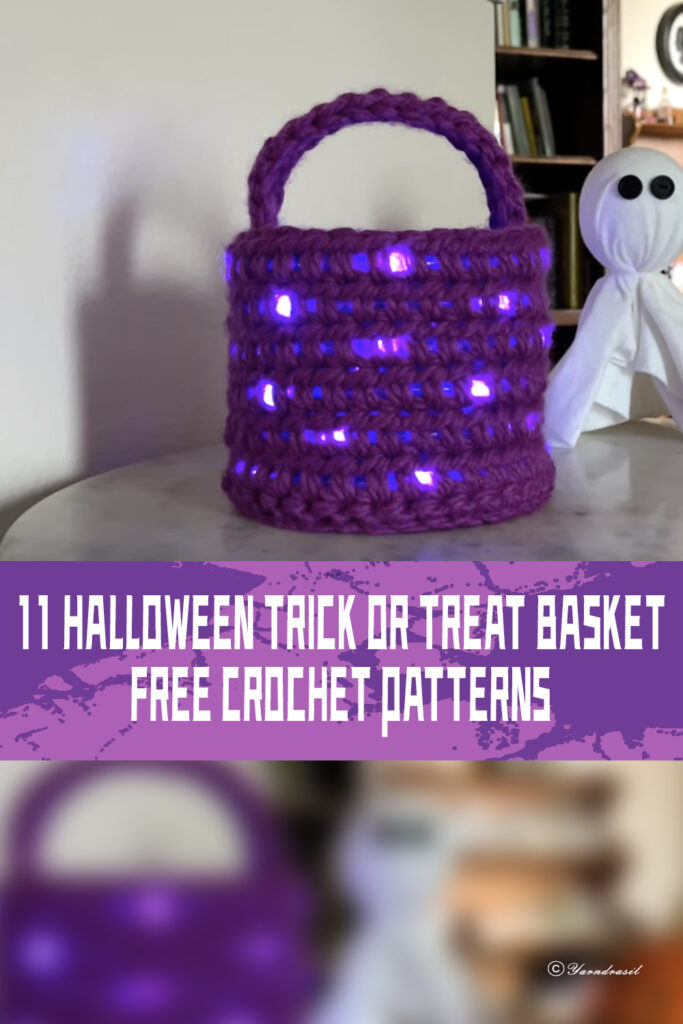 11 Halloween Trick Or Treat Basket  Crochet Patterns - FREE