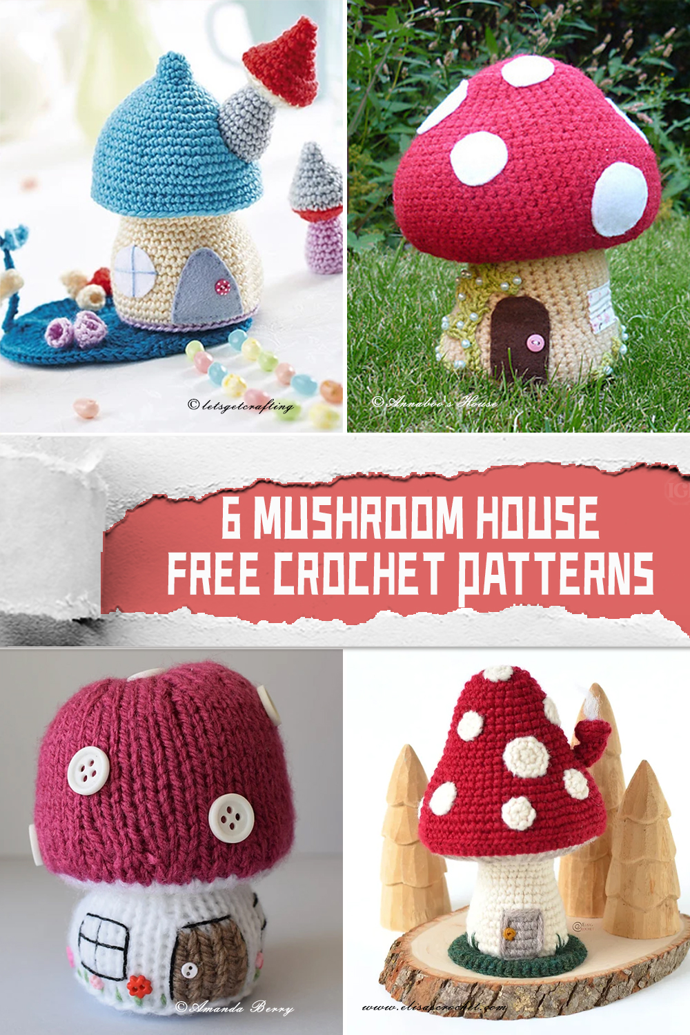 6 Mushroom House Crochet Patterns - FREE - iGOODideas.com