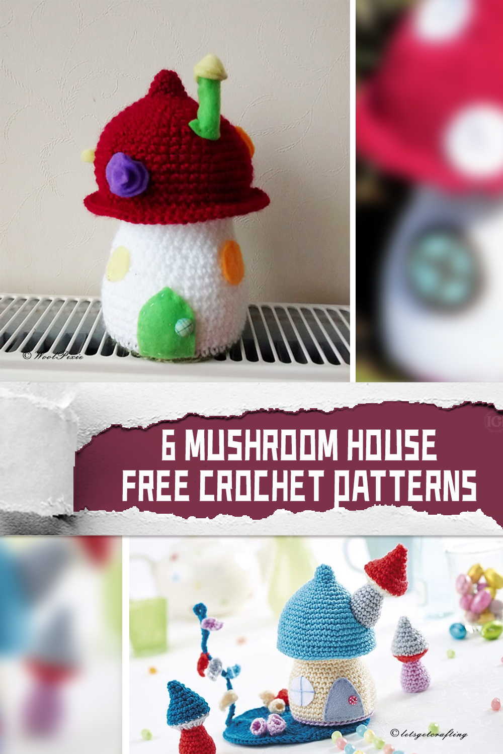 6 Mushroom House Crochet Patterns - FREE - iGOODideas.com