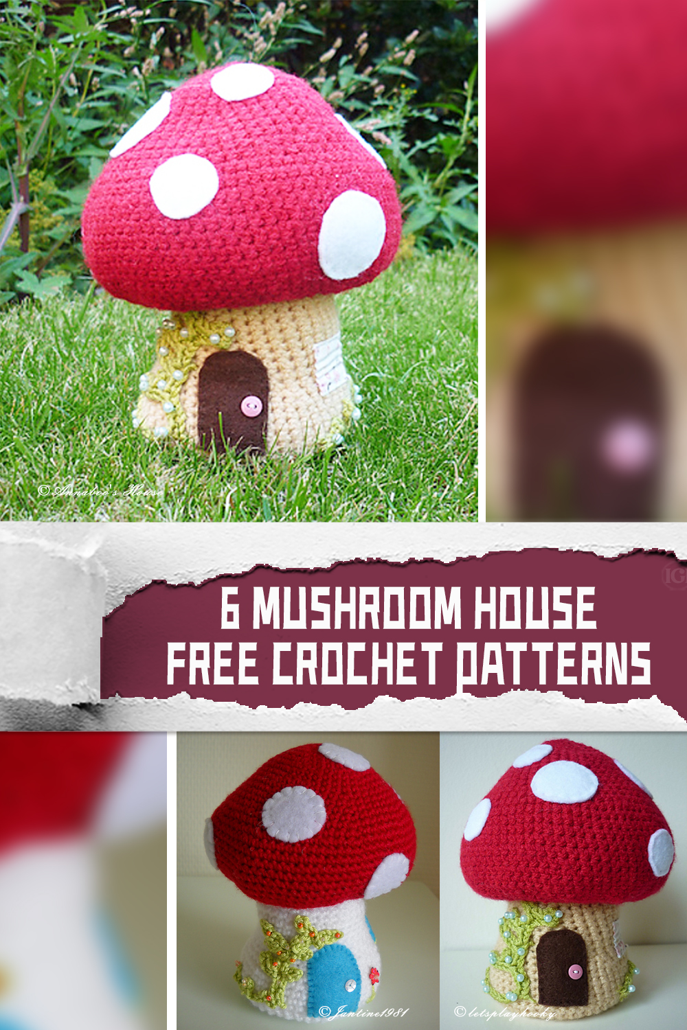 6 Mushroom House Crochet Patterns - FREE - iGOODideas.com