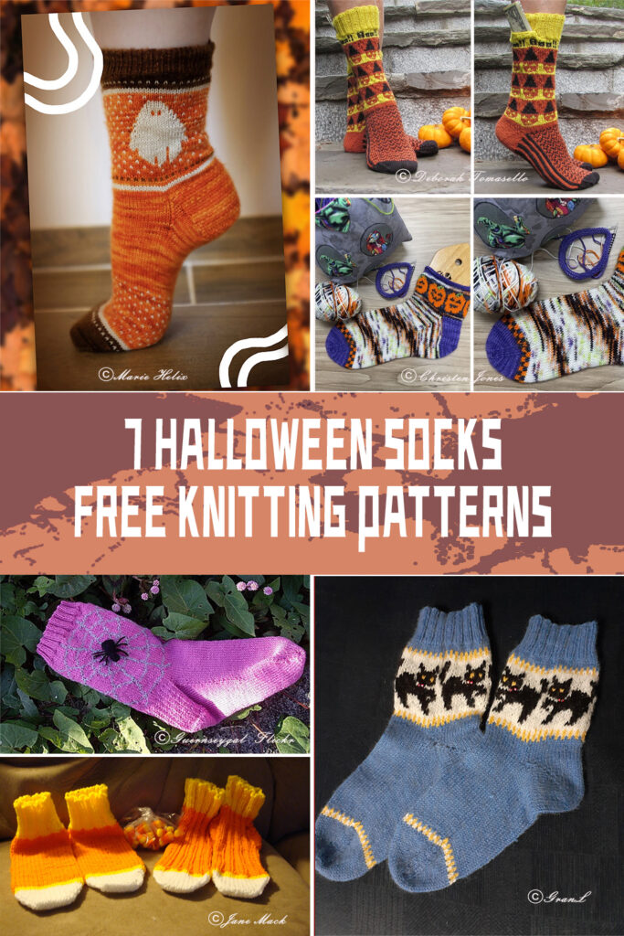 7 Halloween Socks FREE Knitting Patterns
