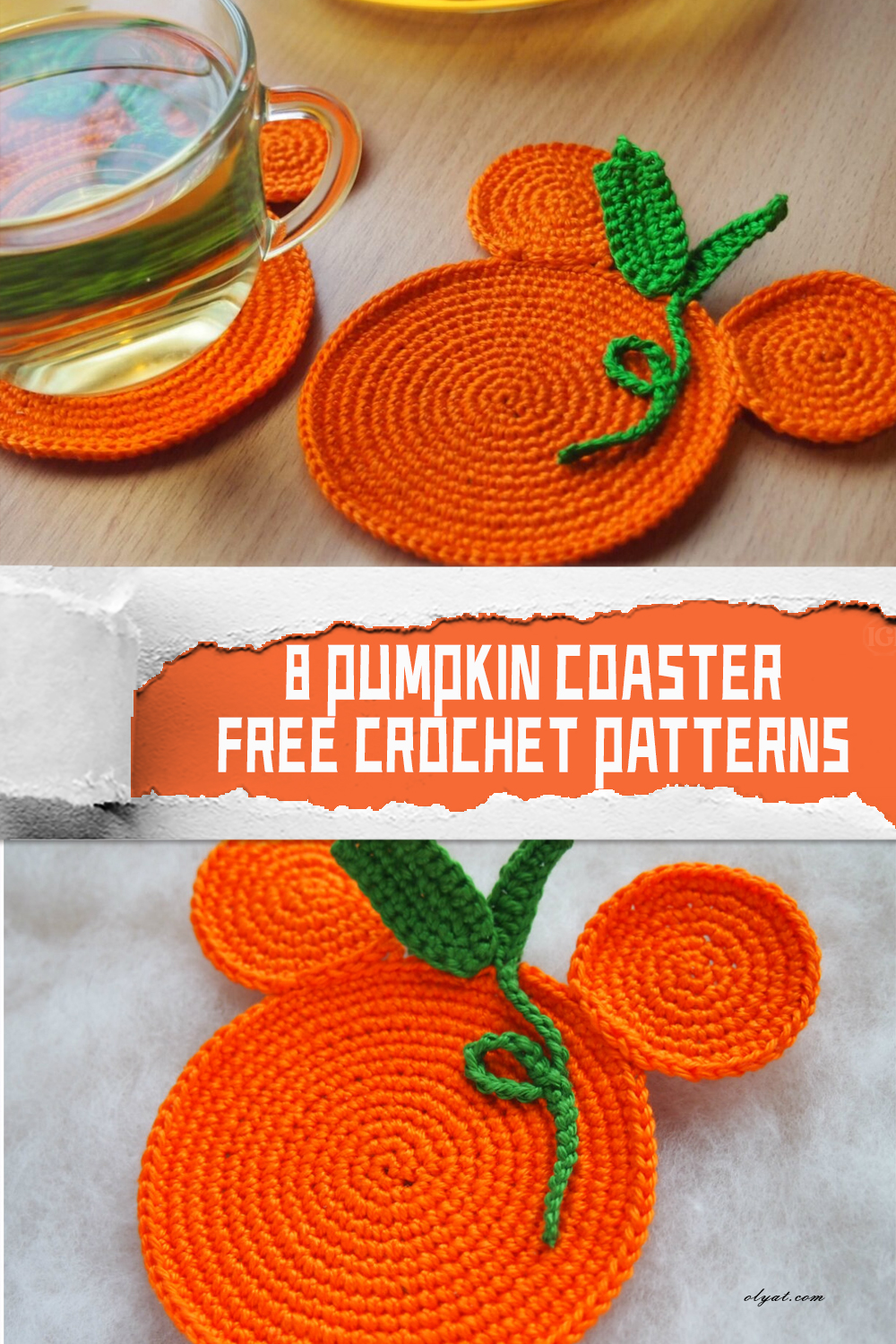 8 FREE Pumpkin Coaster Crochet Patterns