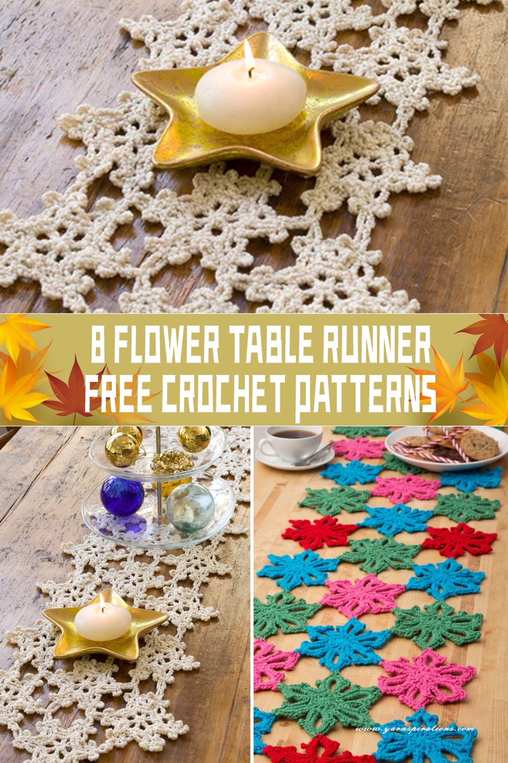 8 Flower Table Runner Crochet Patterns FREE