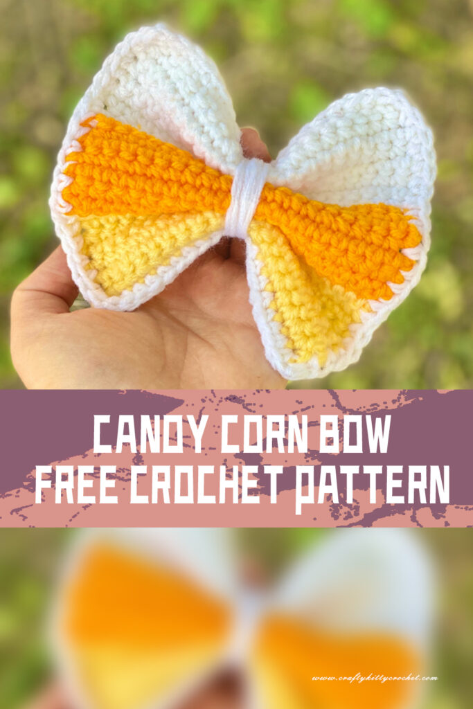 Candy Corn Bow FREE crochet pattern