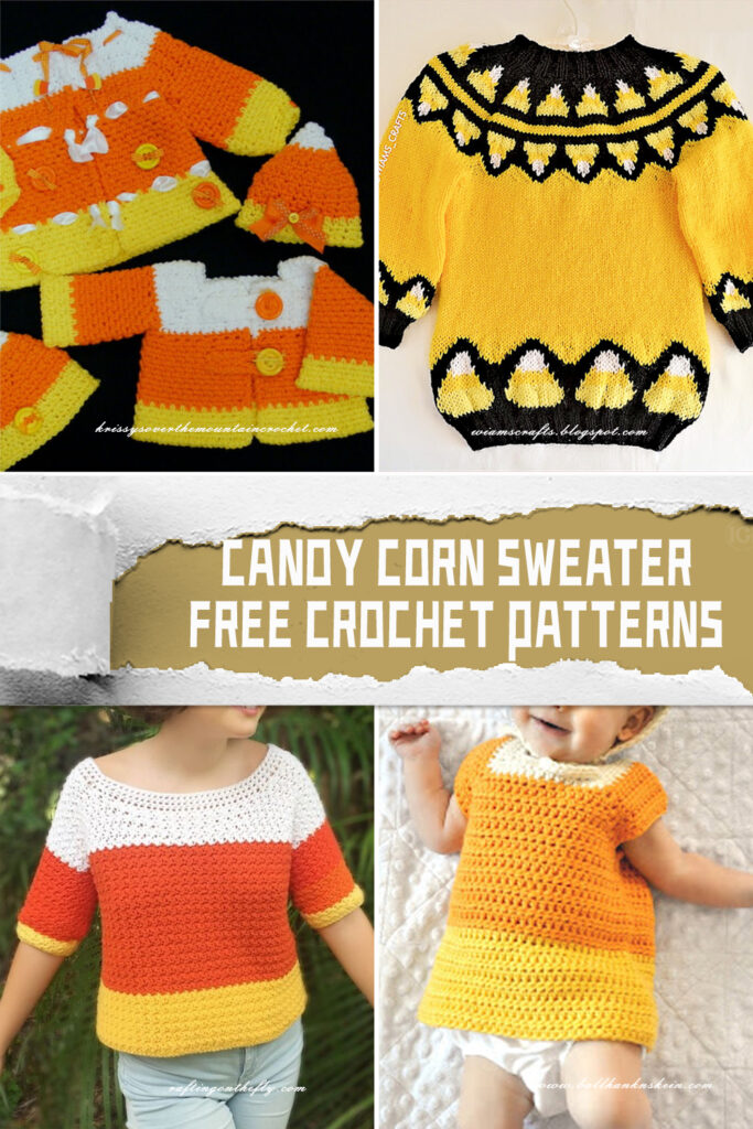 Candy Corn Sweater Crochet Patterns - FREE