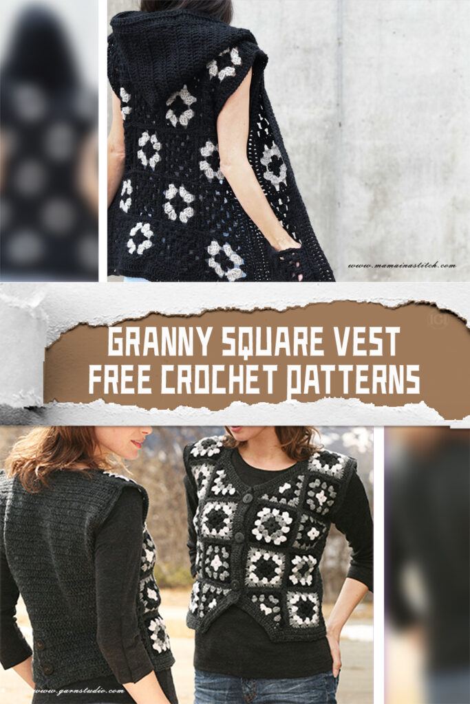 FREE Granny Square Vest Crochet Patterns