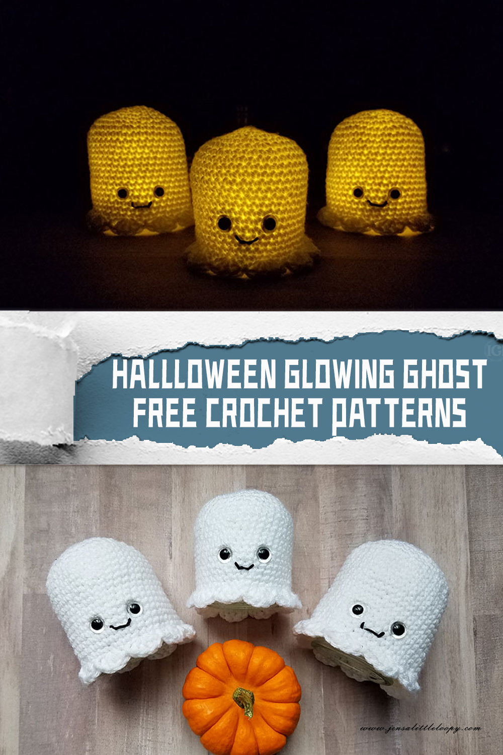Halloween Glowing Ghost Crochet Patterns - FREE - iGOODideas.com