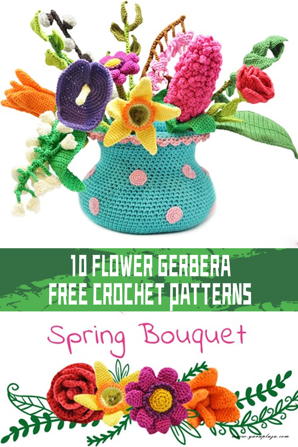 10 Flower Gerbera Crochet Patterns - FREE - iGOODideas.com