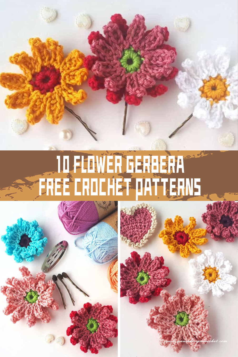 10 Flower Gerbera Crochet Patterns FREE