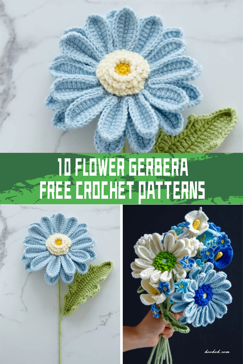 10 Flower Gerbera Crochet Patterns FREE