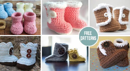 10 UGG Baby Booties Crochet Patterns - FREE
