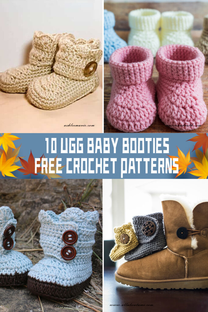 10 UGG Baby Booties Crochet Patterns - FREE