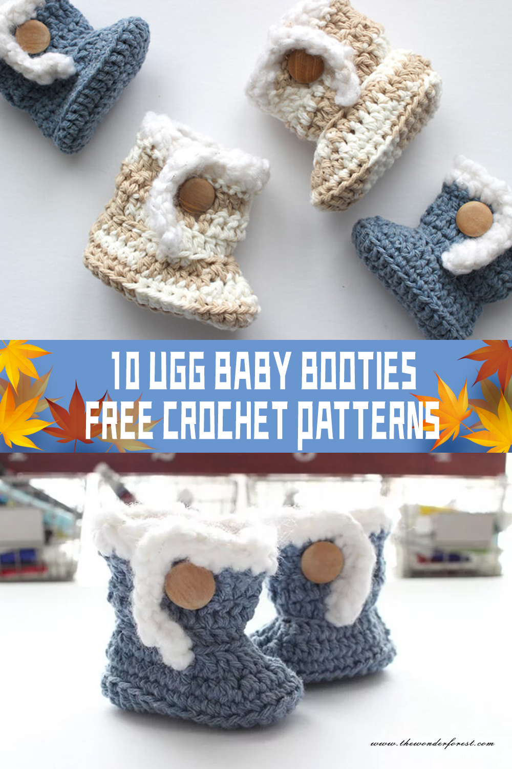 10 UGG Baby Booties Crochet Patterns FREE