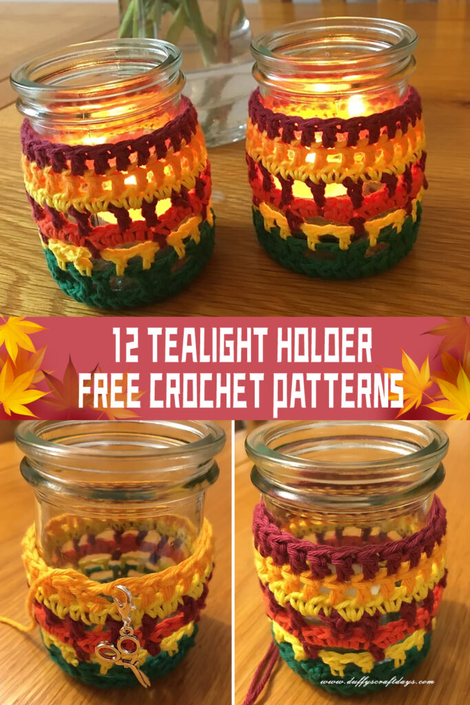 12 Tealight Holder Crochet Patterns - FREE