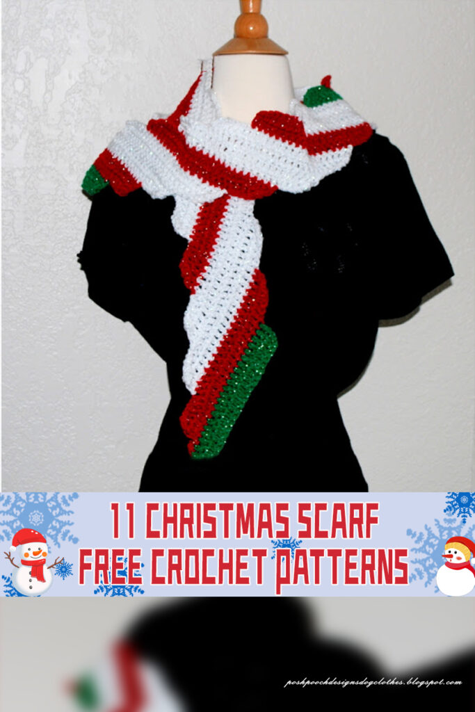 11 Christmas Scarf Crochet Patterns - FREE 