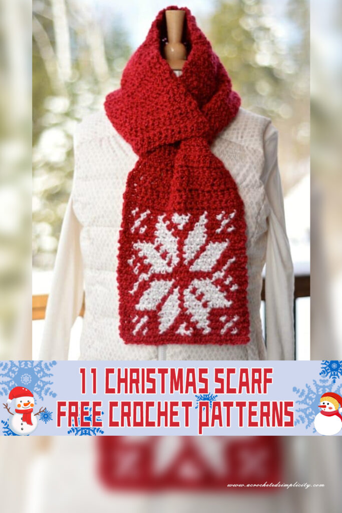 11 Christmas Scarf Crochet Patterns - FREE 
